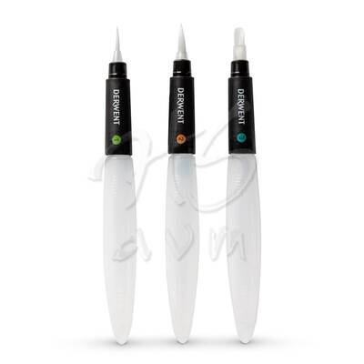 Derwent Waterbrush Su Hazneli Fiber Uçlu Fırça 3lü Set