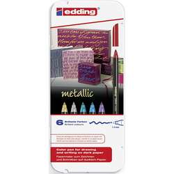 Edding - Edding 1200 Metalik Grafik Kalemi 1.3mm 6lı Set