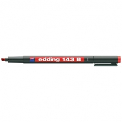 Edding - Edding 143B Kesik Uçlu Permanent Markör Kalemi Kırmızı