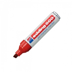 Edding - Edding 500 Kesik Uçlu Permanent Markör Kalem 2-7mm Kırmızı