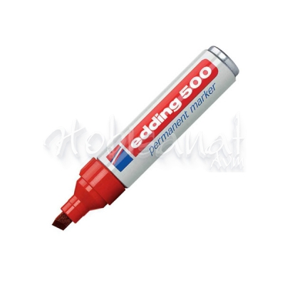 Edding 500 Kesik Uçlu Permanent Markör Kalem 2-7mm Kırmızı
