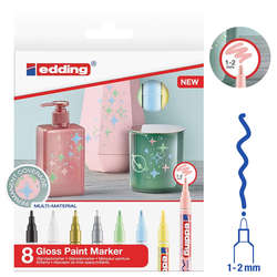 Edding - Edding 751 Gloss Paint Marker Ana Renkler 1-2mm 8li Set