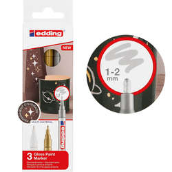 Edding - Edding 751 Gloss Paint Marker Metalik Renkler 1-2mm 3lü Set