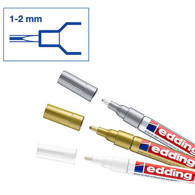 Edding 751 Gloss Paint Marker Metalik Renkler 1-2mm 3lü Set