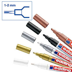 Edding - Edding 751 Gloss Paint Marker Metalik Renkler 1-2mm 5li Set (1)