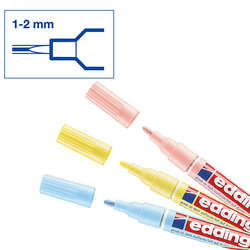 Edding - Edding 751 Gloss Paint Marker Pastel Renkler 1-2mm 3lü Set (1)