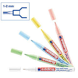 Edding - Edding 751 Gloss Paint Marker Pastel Renkler 1-2mm 5li Set (1)