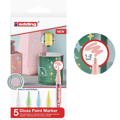 Edding 751 Gloss Paint Marker Pastel Renkler 1-2mm 5li Set