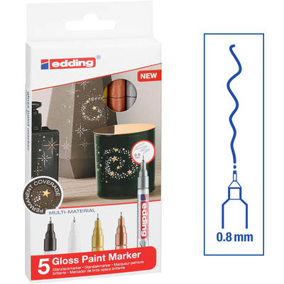 Edding 780 Gloss Paint Marker Ana Renkler 0.8mm 5li Set