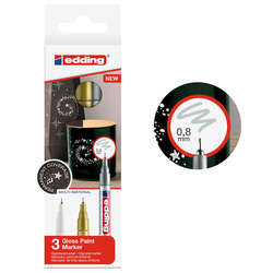 Edding - Edding 780 Gloss Paint Marker Metalik Renkler 0.8mm 3lü Set