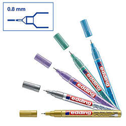 Edding - Edding 780 Gloss Paint Marker Metalik Renkler 0.8mm 5li Set (1)