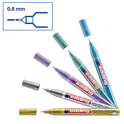 Edding 780 Gloss Paint Marker Metalik Renkler 0.8mm 5li Set