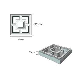 Eshel Dekoratif Geometrik Tuğla 1/12 2.5x2.5cm - 5