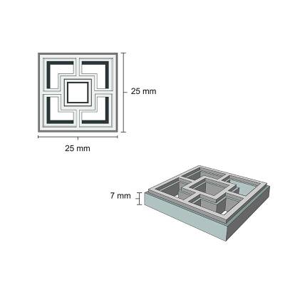 Eshel Dekoratif Geometrik Tuğla 1/12 2.5x2.5cm