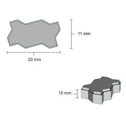 Eshel Dikdörtgen Parke Gri - Kırmızı 1/12 2x1x0.6cm - 4