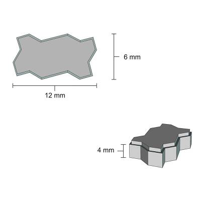 Eshel Dikdörtgen Parke Gri - Kırmızı 1/24 1.1x0.5x0.4cm