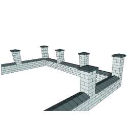 Eshel Duvar ve Kolon Üstü Desenli Taş Gri 1/12 2.5x1x1.2cm - 5