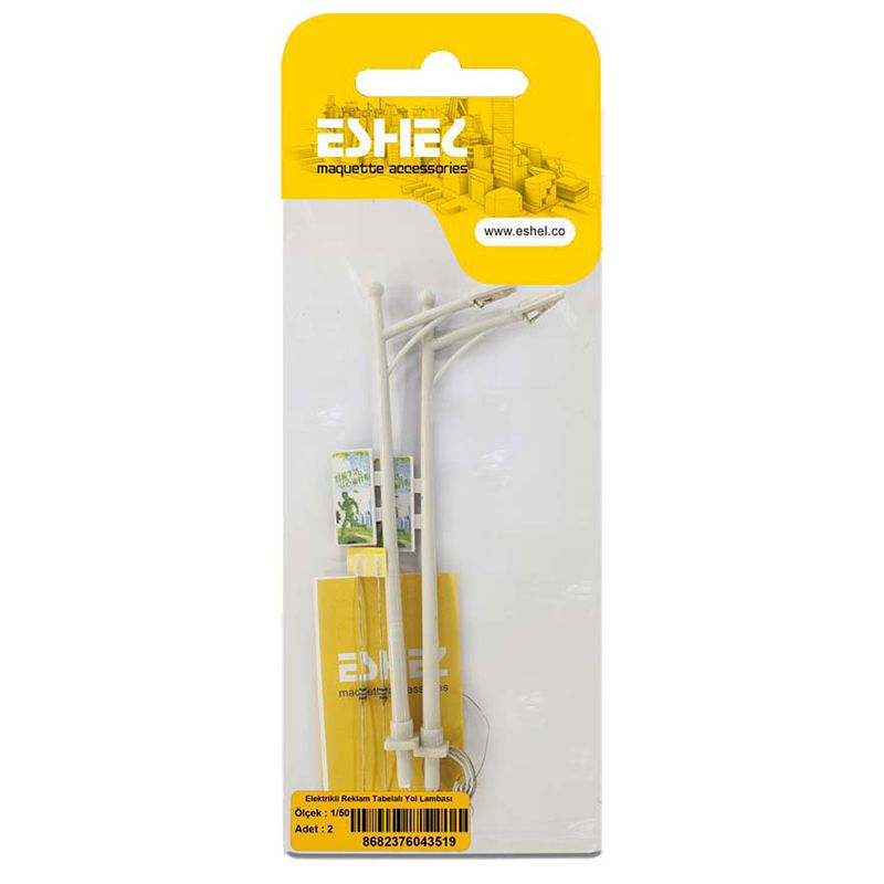 Eshel Elektrikli Reklam Tabelalı Yol Lambası 1-50 Paket İçi:2
