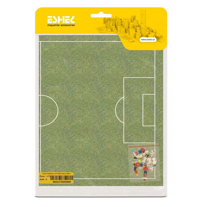 Eshel İnsan Figürleri Ve Futbol Oyun Alanı 1-75 Paket İçi:8