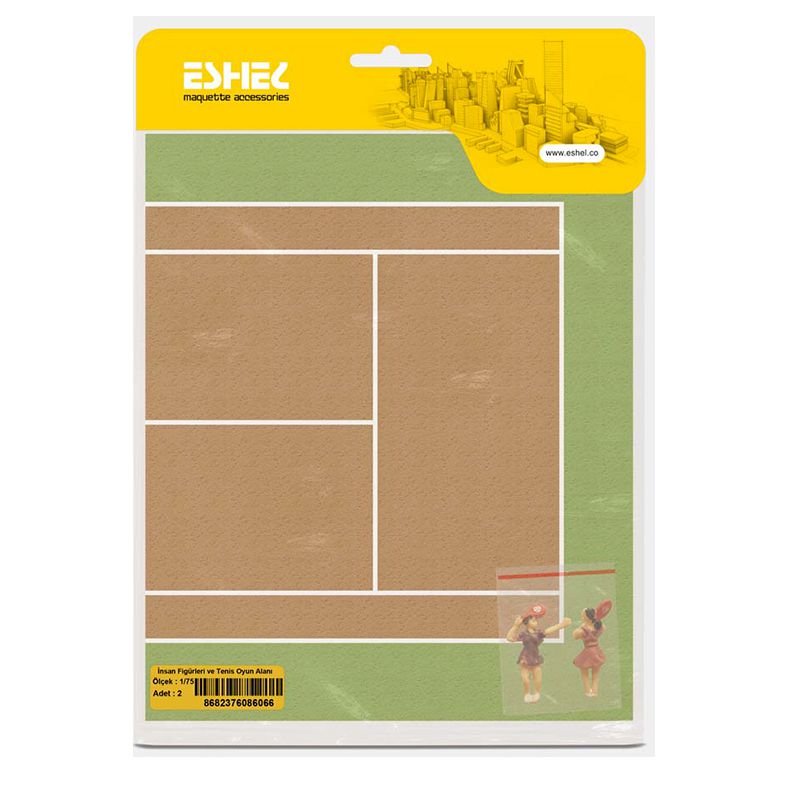 Eshel İnsan Figürleri Ve Tenis Oyun Alanı 1/75 Paket İçi:2