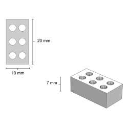 Eshel Minyatür 6 Delikli Tuğla 1/12 2x1x0.7cm - 3