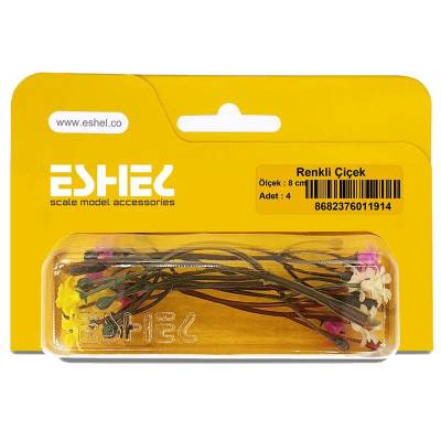 Eshel Renkli Çiçek 8cm Paket İçi:4