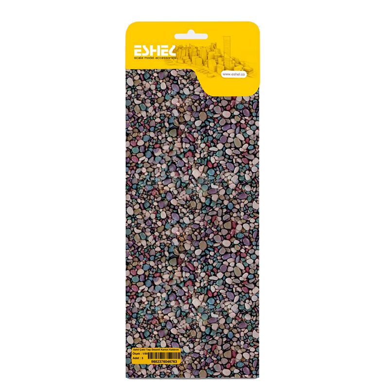 Eshel Sahil Çakıl Taşı Desenli Karton Kaldırım 1/50 Paket İçi:3