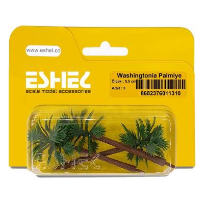 Eshel Washingtonia Palmiye Ağacı Maketi 5,5cm 3lü