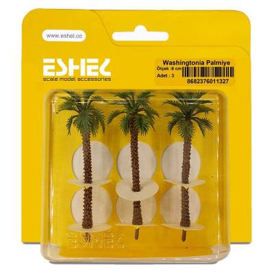 Eshel Washingtonia Palmiye Ağacı Maketi 8cm 3lü