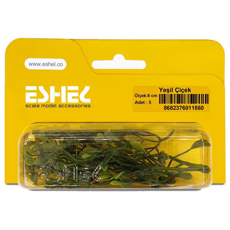 Eshel Yeşil Çiçek 8cm Paket İçi:5