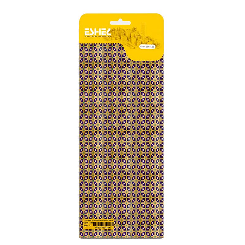 Eshel Yeşil-mavi Kiremit Desenli Karton Duvar 1/50 Paket İçi:3