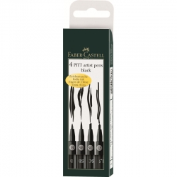 Faber Castell - Faber Castell 4 Pitt Artist Pens Çizim Kalemi Black