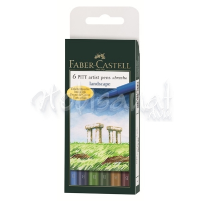 Faber Castell 6 Pitt Artist Pen Fırça Uçlu Çizim Kalemi Landscape