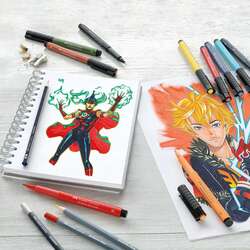 Faber Castell 6 Pitt Artist Pen Manga Shonen Set 167157 - 4