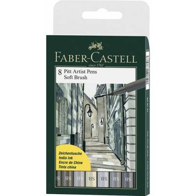 Faber Castell 8 Pitt Artist Pen Fırça Uçlu Çizim Kalemi Soft Brush