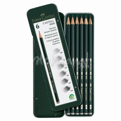 Faber Castell 9000 Dereceli Kalem 6lı Set