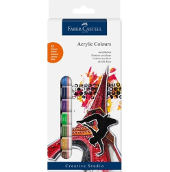 Faber Castell - Faber Castell Akrilik Boya 12 Renk 12ml Tüp 169501