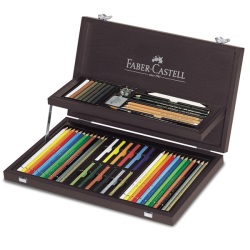 Faber Castell - Faber Castell Art&Graphic Compendium Ahşap Kutulu Set 110088