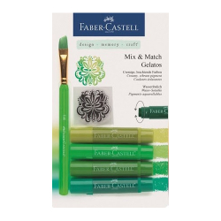 Faber Castell - Faber Castell Gelatos Mum Boya Yeşil Tonları 4 Renk