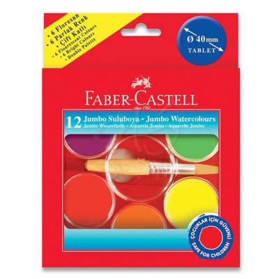 Faber Castell Jumbo Sulu Boya 40mm 12 Renk 5292125015