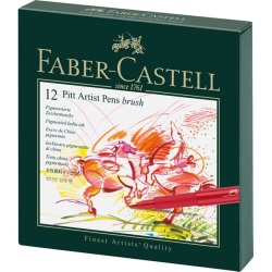 Faber Castell - Faber Castell Pitt Artist Pens Brush Marker 12li Set Studio Box