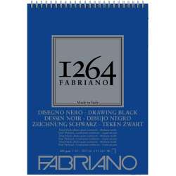 Fabriano - Fabriano 1264 Drawing Black Paper Siyah Çizim Defteri Üstten Spiralli 200g A3