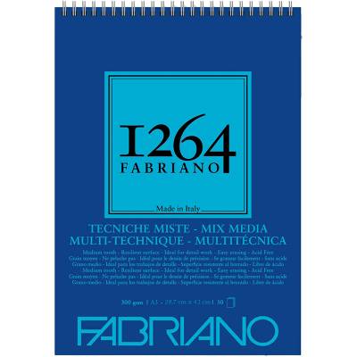 Fabriano 1264 Mix Media Çok Amaçlı Çizim Defteri Üstten Spiralli 300g A3
