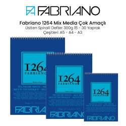 Fabriano - Fabriano 1264 Mix Media Çok Amaçlı Çizim Defteri Üstten Spiralli 300g