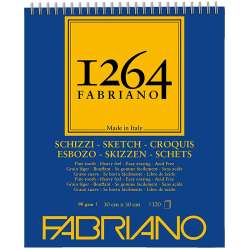 Fabriano - Fabriano 1264 Sketch Paper Eskiz Defteri Üstten Spiralli 90g 30x30