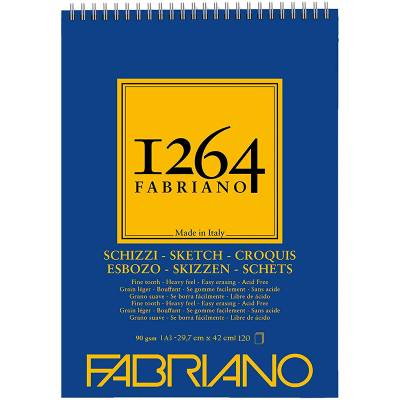 Fabriano 1264 Sketch Paper Eskiz Defteri Üstten Spiralli 90g A3