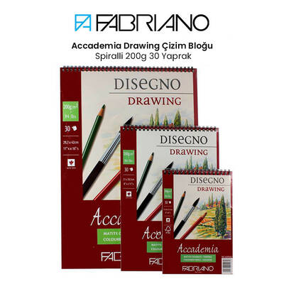 Fabriano Accademia Disegno Drawing Eskiz Blok Spiralli 200 g 30 Yaprak