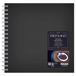 Fabriano - Fabriano Black Drawing Spiralli 30x30cm 190g 40 Yp Siyah Defter