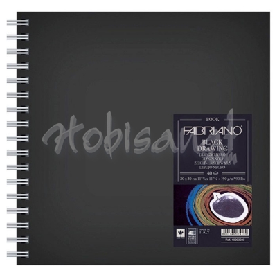 Fabriano Black Drawing Spiralli 30x30cm 190g 40 Yp Siyah Defter