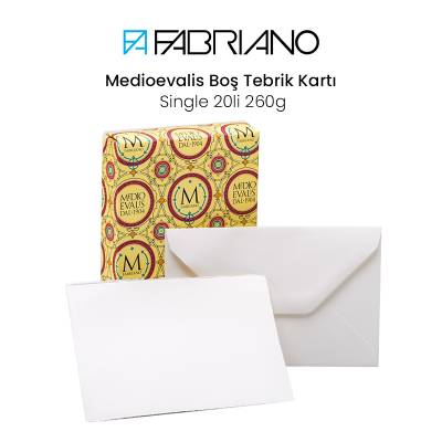 Fabriano Medioevalis Boş Tebrik Kartı Single 20li 260g 9x14cm